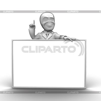 Person with blank board that you can write anything | High resolution stock illustration |ID 3586202